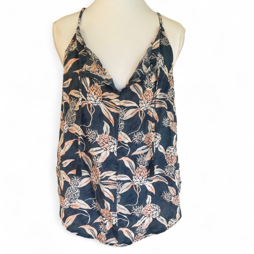 Gilligan & O'Malley Navy and Beige‎ Floral Camisole